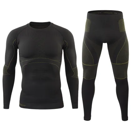 ESDY Winter Nylon Thermal Solid Color Seamless Thermal Underwear for Men