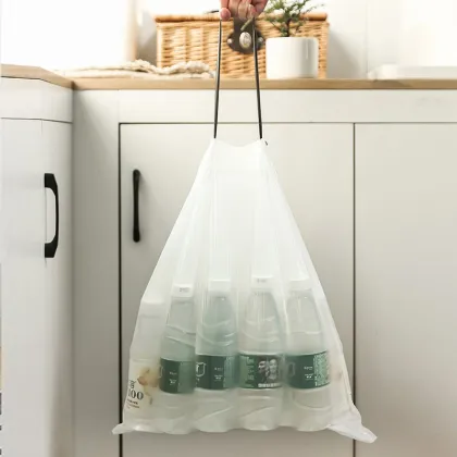 Recycled High-Strength PE Plastic Tall Kitchen Drawstring Trash Bags