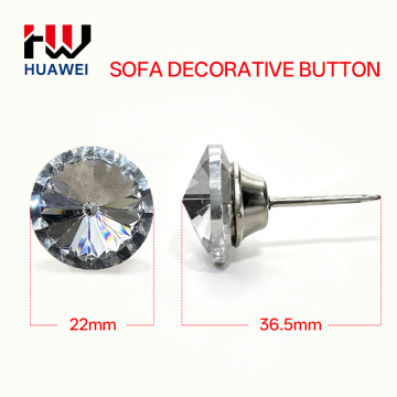 Botones de sofá de cristal redondos con alfiler de aguja HUAWEI de 22 mm