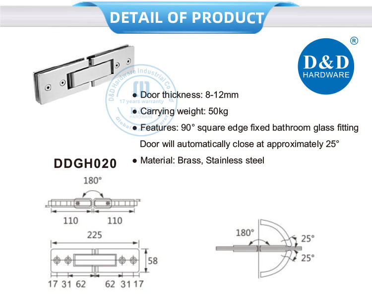 glass shower door hinges