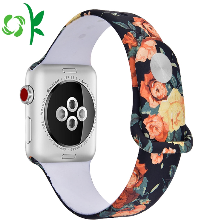 Original Printing Flora Wrist Silicone Smart Watch Straps