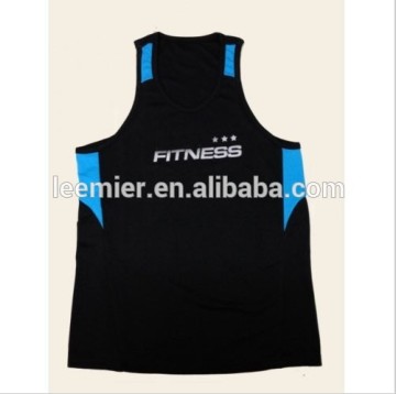 Men's custom 100%polyester dry fit fabric gym singlet