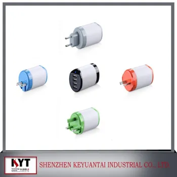 22.5W 4-Port Universal USB Wall Charger,4-port output wall charger with SmartID, Foldable Plug, White