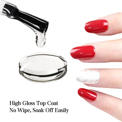 Hema Free Rubber Base Gel Top Coat - Peel Off UV Gel Top and Base Coat