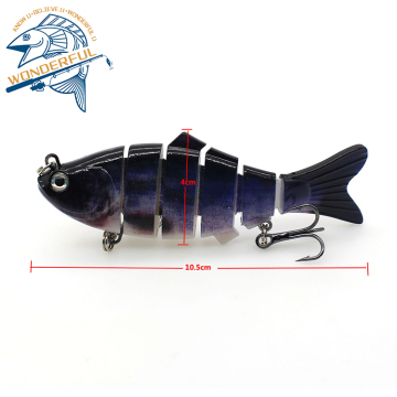 Colorful 105m Bionic Hard Plastic Multi-Jointed Swimbait Lure