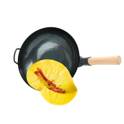 Preseason handmade round bottom carbon steel Wok Chinese Wok Traditional Cantonese wok