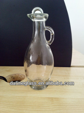 250ml/8oz clear glass art deco oil & vinegar bottles with cork caps