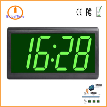 indoor 4 inch 4-digit 7-segment Green LED digital POE clock for office
