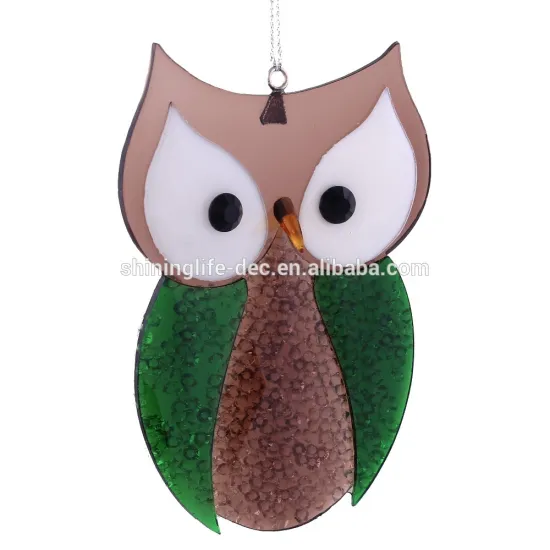 Cute Owl ornament new style christmas decoration shining crystal