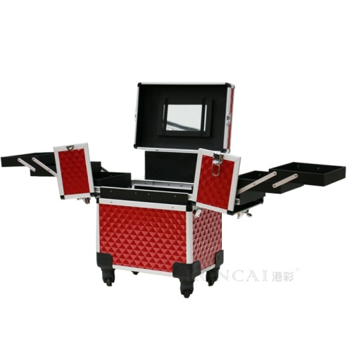 360 degree rolling wheels makeup case