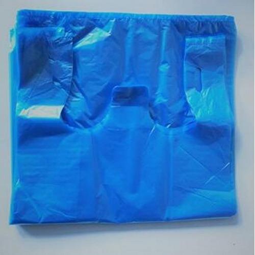 Plastic HDPE Vest Handle Reusable Mesh Produce Bag for Supermarket