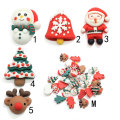 New Arrived Christmas Resin Design Cabochon Beads Artificial  Snowman Deer Green Tree Santa Claus Diy Craft Xmas Jewelry Store