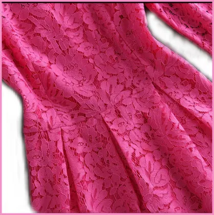 elegant spandex lace long sleeves dress with lining