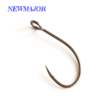 Newmajor 8001s High Carbon Steel Trout Hook With Barb - Black Nickel Fishing Spoon Hook