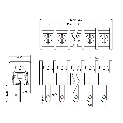 AT865-11.0XXX-B Barrier Terminal Block Pitch11.0mm 