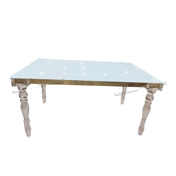 Modern Hotel Wedding Banquet Clear Acrylic Base Stainless Steel Furniture