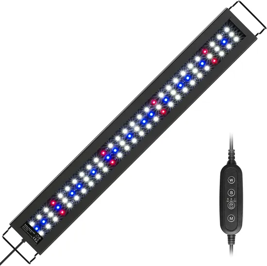 Extendable Bracket LED Aquarium Light 24-30 Inch, 16 Watts, Full Spectrum for Freshwater Plants