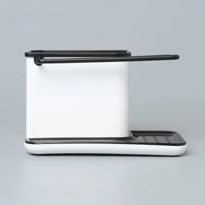 Black Kitchen Detergent Rack Soap Dispenser Pump Bottle Storage