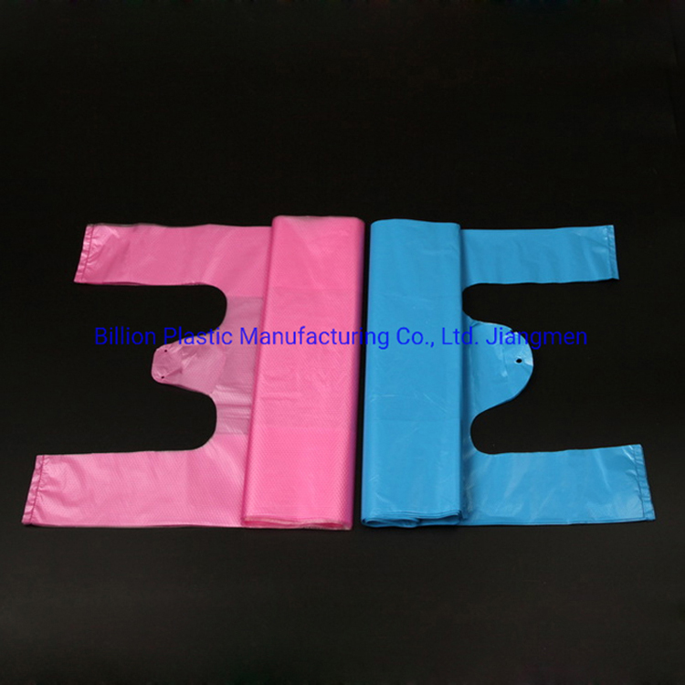 High density shopping packaging plastic vest handle T-shirt bag