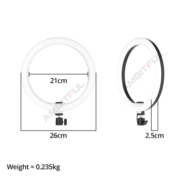 12W Selfie LED Ring Light for Video and Makeup with Tripod Stand
