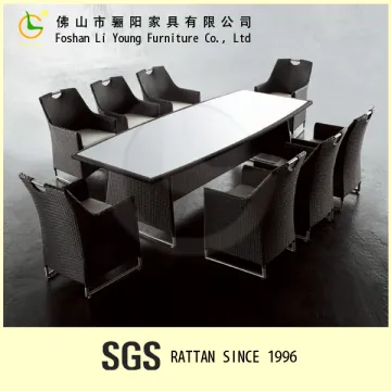 Outdoor garden KD rattan plastic dining table and chair set Wholesale price dining tables and chairs