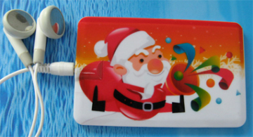 The thinnest Name card Christmas MP3 player MA-100