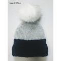 Slouchy strik varm mansjet cap stribet vinter beanie