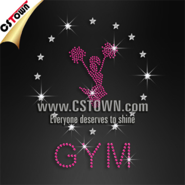 GYM Cheer iron on rhinestones transfer bling design iron on