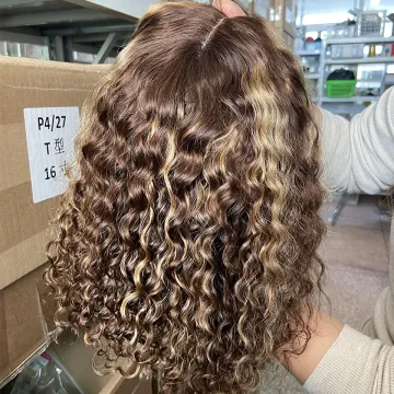 OEM Vendor Full Custom Wig Free Sample Packaging Box Mink Brazilian Virgin Human Cuticle Aligned Hair Lace Front Bob Curly Wig