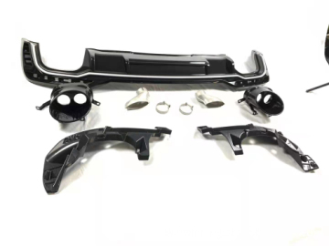 New Arrival Car Rear Bumper Lip with Tailpipes for Audi A4 B10 2020-2022 Facelift RS4 Style Rear Diffuser
