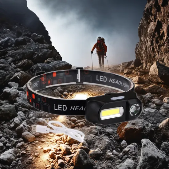 USB Rechargeable COB LED Headlight: Ideal for Camping, Hiking, and Night Fishing