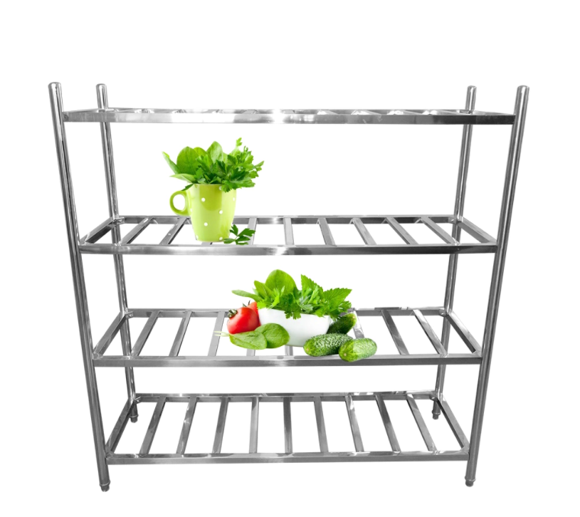 Stainless steel storage shelf for entrance