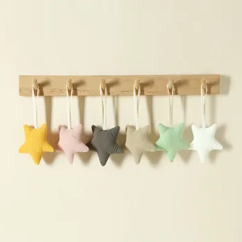 XLEE Star Moon Shaped Hanging Crib Soft Toy with Rattle for Baby Comforter