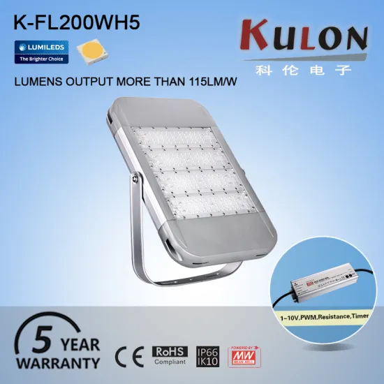 Die-cast aluminum housing PC lens ground 200w led flood light