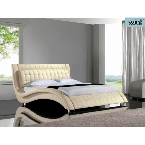 Queen Size Bedroom Furniture European Leather Bedroom Furniture With Nightstand Supplier