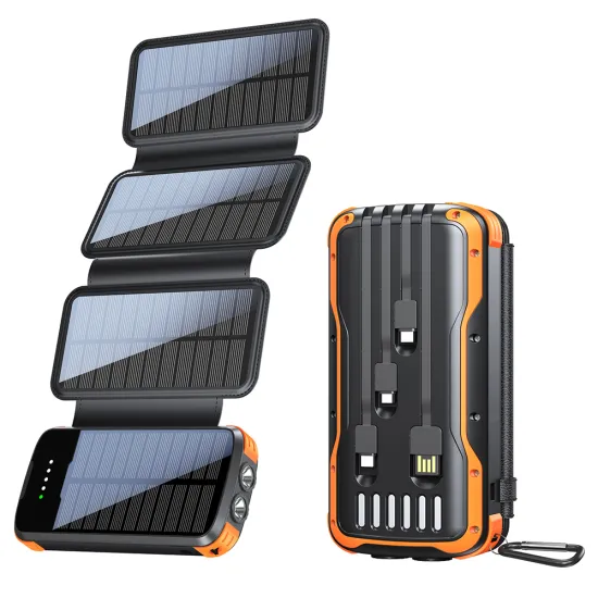 2024 Best Selling 4 Panels Solar Powered 20000mAh Waterproof Portable Solar PowerBank