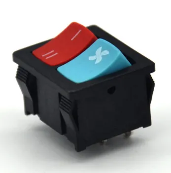 250V AC 16A T125 55 Rocker Switch - KCD4 2 Way Red Green Lamp 6 Pin Boat Rocker Switch DPST