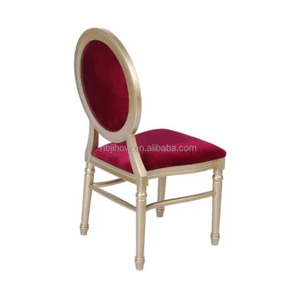 Resin Round back velvet cushion louis wedding chair for party  rental