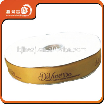 100% polyester custom printed gold color ribbon