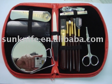 12-pc manicure set with leather pouch