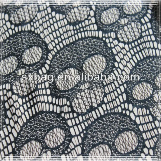 Knit polyester spandex with skull pattern lace coated