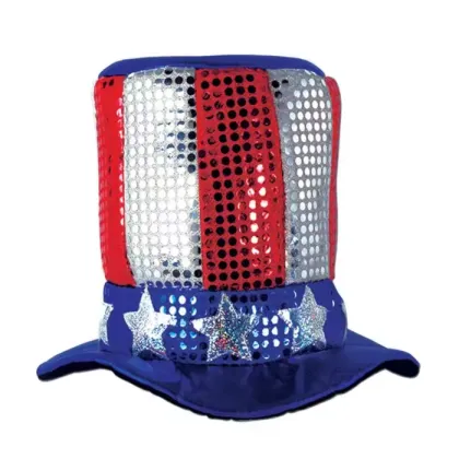 HLC ACC Custom Sequin Top Hat - Patriotic St. Patrick's Day & 4th July Hat