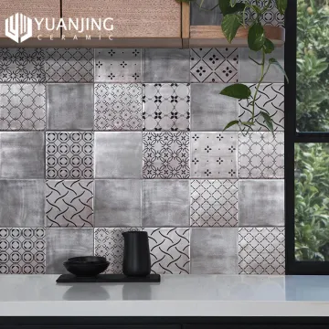Metallic Silver Glazed Porcelain Wall Tiles - 150x150mm