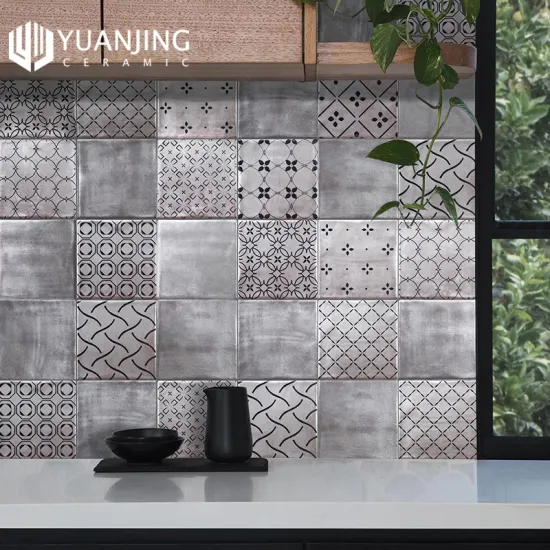 Metallic Silver Glazed Porcelain Wall Tiles - 150x150mm