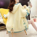 women's spring autumn loose hooded sweater coat