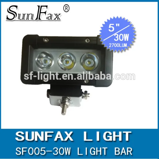 Slim 5'' Cr ee 30W LED work Light Bar for Boat/Truck/ATV/SUV