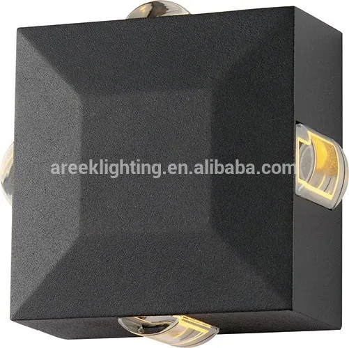 LED wall light 4 sides lighting output 4X1W beam angle 120 IP54 waterproof wall mounted wall light