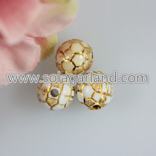 12MM Acrylic Round Football Beads Loose Soccer Ball Beads