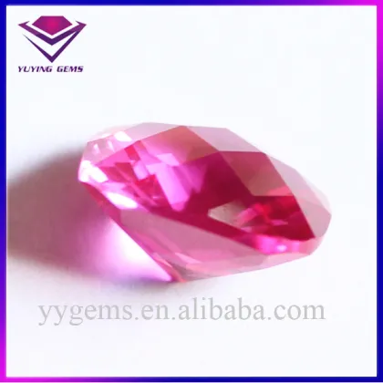 Sharp Bottom Faceted Cushion Corundum Material Lab Created Ruby Corundum Gemstone
