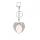 Gemstone Silver Alloy Wing Teardrop Keychain Gemstone Pendant Heart Shape Key Ring for Men Women Anniversary Gift